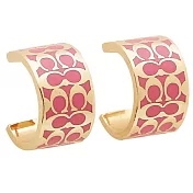 COACH C-logo耳環 金粉