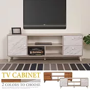 Homelike 喜家居140cm二抽一門電視櫃(二色可選)(2372) 白橡雙色