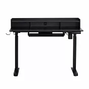 IDEA-質感木紋電動升降桌/辦公桌-三色可選《鍵盤抽屜款》 黑色