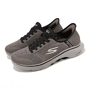 Skechers 休閒鞋 Go Walk 7-Free Hand 2 Slip-Ins 男鞋 棕 黑 套入式 避震 216648BRN