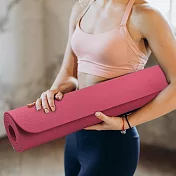 格紋素色瑜珈墊-61x173cm-1入 桃紅色