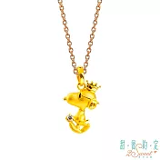 甜蜜約定2SWEET 世界之巔史奴比Snoopy黃金墜子  送玫瑰鋼項鍊