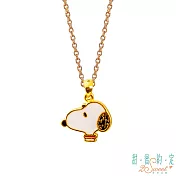 甜蜜約定2SWEET 現在與未來史奴比Snoopy硬金墜子  送玫瑰鋼項鍊