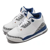 Nike 籃球鞋 Jordan 3 Retro PS 中童 童鞋 白 藍 爆裂紋 華盛頓巫師 運動鞋 DM0966-148