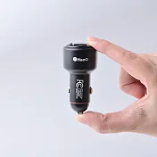 【HaoO】車載負離子空氣清淨機54W PD/QC快充  石墨色