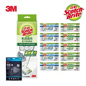 3M 百利乾濕兩用省力型拖把-居家豪華組[內含1桿5張乾拖巾+靜電除塵乾拖巾x5包+除菌濕拖巾x5包]-共有155張乾拖巾+60張濕拖巾