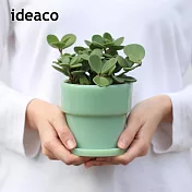 【日本ideaco】復古風奶玉植栽盆器(直徑9cm)-小- 翡翠綠