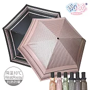 【雨之戀】降溫10℃鈦奈米自動傘 千鳥格 外粉內黑