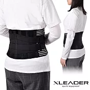 【Leader X】雙重加壓透氣護腰帶/固定腰托/舉重腰帶/深蹲腰帶/直腰/挺背 XL