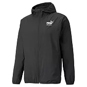 PUMA 基本系列ESS圖樣連帽 男風衣外套(M)-黑-58764201 S 黑色