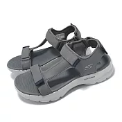 Skechers 涼鞋 Go Walk 6 Sandal 男鞋 灰 緩衝 支撐 魔鬼氈 涼拖鞋 休閒鞋 229126GYNV 30cm GRAY/NAVY