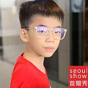 seoul show首爾秀 米釘透框兒童近視可換近視片平光眼鏡 8297  透明