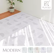 Playzu 臺灣製環保無毒歐美設計現代風防水巧拼地墊58cm(6片組) 薄暮之霧(灰紫)