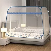 【巴芙洛】免安裝蒙古包四方頂防蚊防蟲雙人款加大款均一價格(雙人/加大均一價/防蚊/防蟲/蒙古包/好睡覺/蚊帳) 小雛菊藍雙人