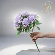 【Floral M】英式卡爾玫瑰浪漫紫仿真花花材（1入/組）