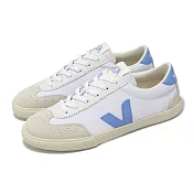 Veja 德訓鞋 Volley Canvas 女鞋 白 藍 麂皮 帆布 拼接 低筒 休閒鞋 VO0103648A
