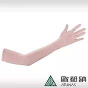 【ATUNAS歐都納】輕薄防曬冰涼長袖手套A1AGCC02N/涼感透氣/掌心止滑/騎車配件/戶外活動 F 藕粉
