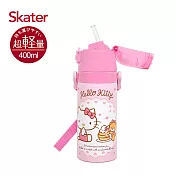 日本 Skater 吸管不鏽鋼保溫水壺(400ml) Kitty