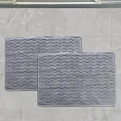 【OKPOLO】台灣製造純棉衛浴水波紋吸水腳踏墊-1入組(吸水速乾) 月影灰