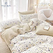 《DUYAN 竹漾》台灣製 40支精梳棉雙人加大四件式鋪棉兩用被床包組 / 杏花春色