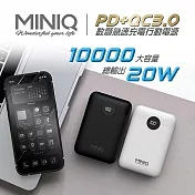 MINIQ 20W超級快充 PD+QC3.0/LED數顯急速充電行動電源(臺灣製造) 黑色