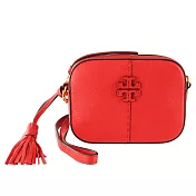 Tory burch 流蘇皮革斜背包 紅