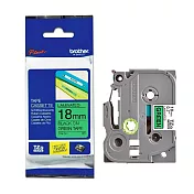 Brother 護貝標籤帶 TZe-741/TZ-741 (18mm 綠底黑字) 原廠公司貨