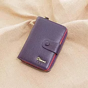 DF Flor Eden - 時尚學院質感系多收納真皮中夾 - 共4色 氣質紫