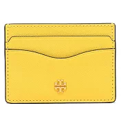 Tory burch 素面防刮皮革票卡夾-黃色