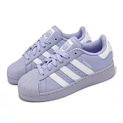 adidas 休閒鞋 Superstar XLG W 女鞋 紫 白 皮革 厚底 貝殼頭 三葉草 愛迪達 ID5735