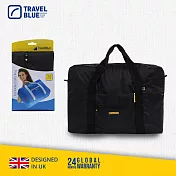 【Travel Blue 藍旅 】 旅行大容量摺疊手提袋 行李袋 折疊袋 旅行袋 30L (黑/藍) 黑色