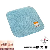 【MORINO摩力諾】臺灣製造超細纖維抑菌防臭貼布刺繡方巾 -藍色-柴犬