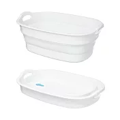 日本製 ISETO 伊勢藤 伸縮收納籃23L   白