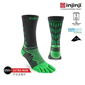 injinji Ultra Run終極系列五趾中筒襪 S 翠綠