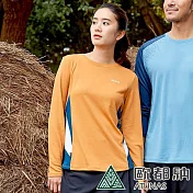 【ATUNAS 歐都納】女款抑菌長袖排汗T恤A1TSEE04W/吸濕快乾/抗臭/Polygiene L 金黃棕