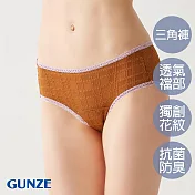 【日本GUNZE】俏麗格紋無痕三角小褲(TC7170-COF) M 咖啡