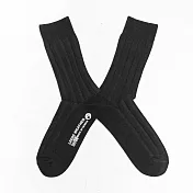 【LEEDS WEATHER】 乾燥感・機能美學羅紋襪∣極致黑∣ 25 - 28 cm