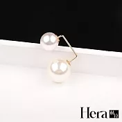 【Hera赫拉】簡約配件防走光勾型雙頭珍珠領針/胸針-3色 白
