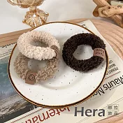 【Hera赫拉】韓國丸子頭笑臉毛絨加粗髮圈-3入 H2021110901 淺咖色、深咖色、米色