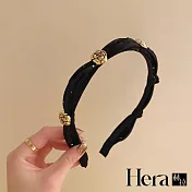 【Hera赫拉】法式小香風氣質山茶花綢緞髮箍 H111032204 黑色