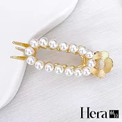 【Hera赫拉】珍珠橢圓高馬尾鯊魚夾 L111080904 金色
