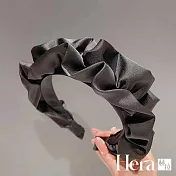 【Hera赫拉】韓國大腸褶皺緞面髮箍 H111102509 黑色