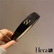【Hera赫拉】復古簡約皮質寬邊髮箍 L112111407 黑色