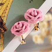 【Hera 赫拉】經典款粉色玫瑰花無耳洞耳夾