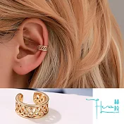 【Hera 赫拉】金色鏤空花紋無耳洞耳夾/耳扣-2入組