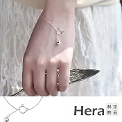 【Hera 赫拉】氣質貓咪鈴鐺手鍊 #H100331C 銀色