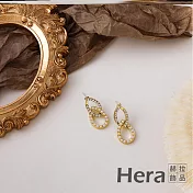 【Hera 赫拉】理智派生活同款水滴形鑲鑽珍珠耳環 H11008132 金色