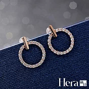 【Hera 赫拉】小香風環繞鑲鑽圓形精鍍銀耳飾 H111021603 金色