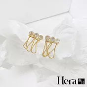 【Hera 赫拉】水鑽流蘇後掛飾精鍍銀 H111031106 金色