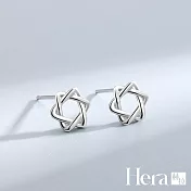 【Hera 赫拉】精鍍銀六芒星耳釘耳飾 H111030114 銀色